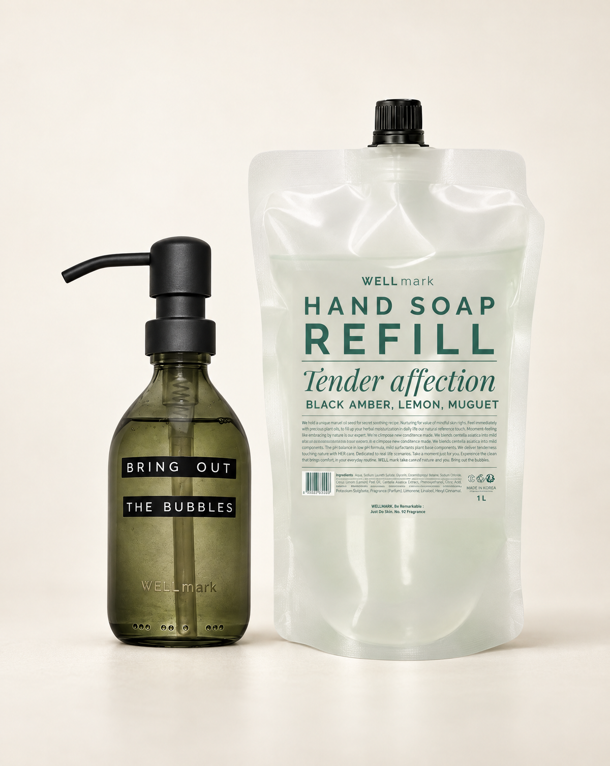 WELLmark Refill Duo, handzeep met navulling (1000 ml)